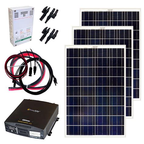 Grape Solar 300 Watt Off Grid Solar Panel Kit Gs 300 Kit The Home Depot