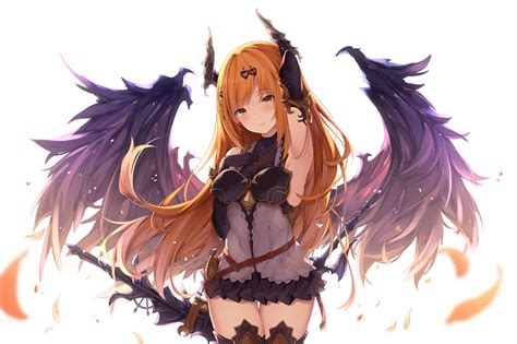 Female anime character with wings illustration, elbow gloves, gloves ...