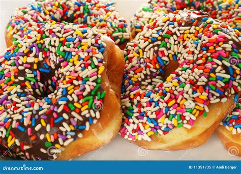 Chocolate sprinkle donuts stock image. Image of health - 11351735