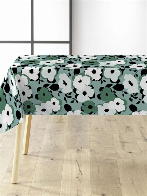 Nappe Toile Cir E Au M Tre Flower Sauge Vert Kiabi