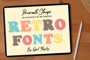 Retro Fonts Procreate Stamps Graphic By Opal Yagley Creative Fabrica