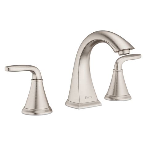 Pfister Pasadena Brushed Nickel Widespread 2 Handle Watersense Bathroom Sink Faucet With Drain