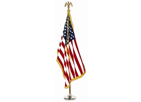 American Presentation Flag & Oak Flagpole Set - Annin (OM) - Eagle ...