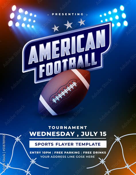 American Football Poster Template Vector Design Modern Professional