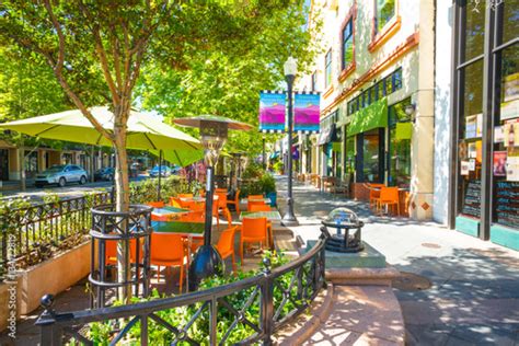 Castro Street In Downtown Mountain View California Usa Morning