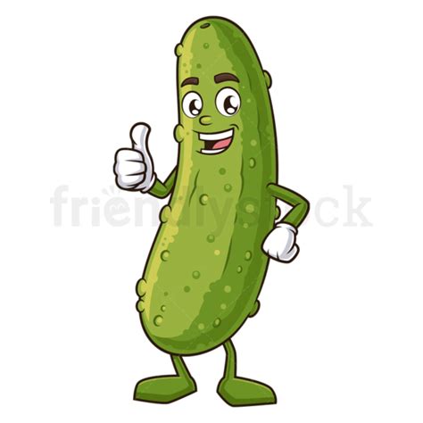 Cartoon Pickle Thumbs Up Clip Art Illustration Vector Eps Friendlystock