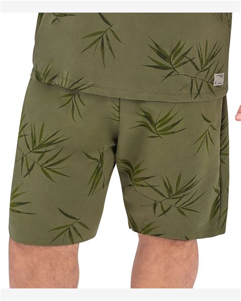 Riachuelo Bermuda Plus Size Masculina Folhas Rovitex Verde