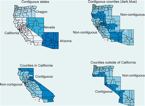 Counties in California and contiguous states: Oregon, Nevada and ...