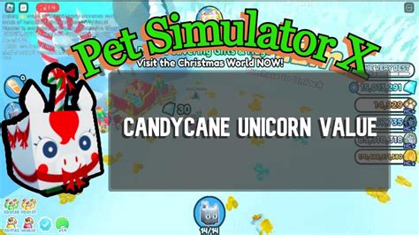 Candycane Unicorn Value In Pet Simulator X Roblox Pet Sim X Christmas