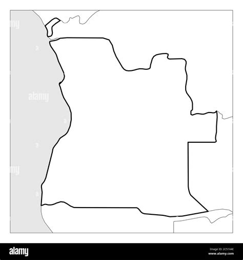 Mapa De Angola Contorno Negro Y Grueso Resaltado Con Los Pa Ses Vecinos