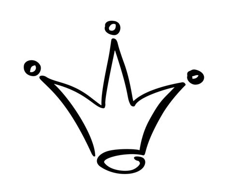 Hand Drawn Symbol Of A Stylized Crown Drawn With A Black Ink And Brush