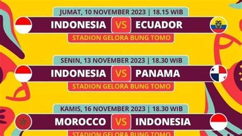 Jadwal Lengkap Piala Dunia U17 Duel Sengit Timnas Indonesia Vs Ekuador