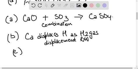 Solved Classify Each Of The Following Reactions As A Combination Reaction Decomposition