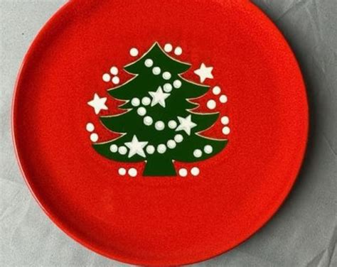 Vintage Waechtersbach Christmas Tree Square Dessert Plate