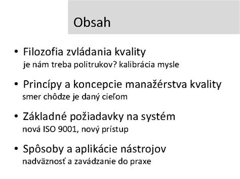 Systm Manarstva Kvality Organizcie Qms Poda Iso