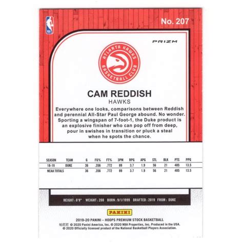 Rc Cam Reddish Nba Hoops Premium Silver Prizm Rc