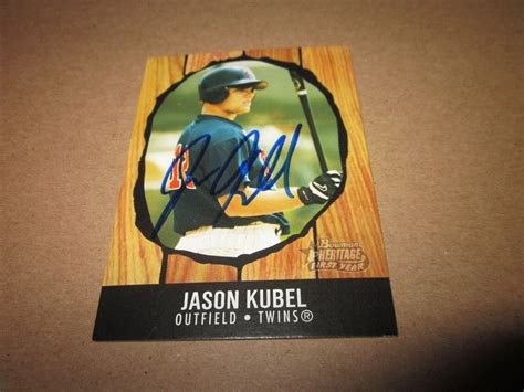 Jason Kubel Signed Autographed Bowman Heritage Rookie Rc Card