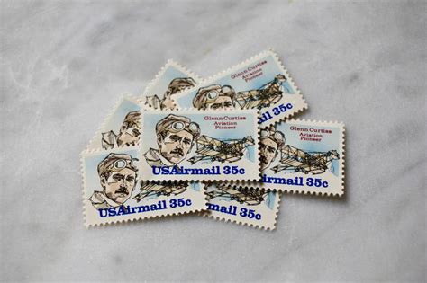 Glenn Curtiss Postage Stamps 10 Unused Vintage Postage Etsy