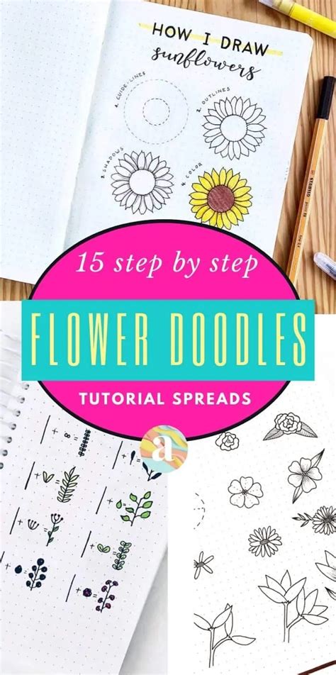 15 Astonishing Flower Doodles Tutorials: Beginner-friendly! | Artist Hue