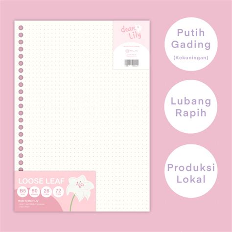 Jual B Loose Leaf Isi Lembar Isi Kertas B Binder Lubang