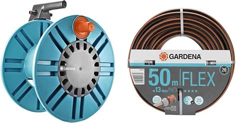 Gardena Wall Fixed Hose Reel With Hose Guide Blue Mm X M