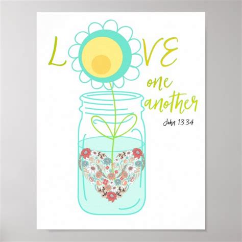 Love One Another Bible Verse Poster | Zazzle.com