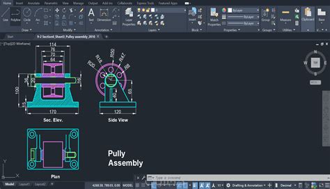 رسم أجزاء ميكانيكية 2d باستخدام برنامج Autocad خمسات