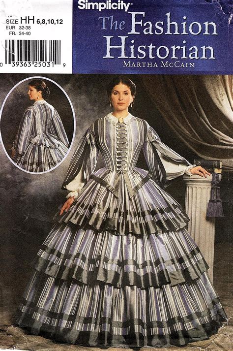 Historical Civil War Dress Pattern For Women S Gone With The Wind Dress Costume Sewing Pattern