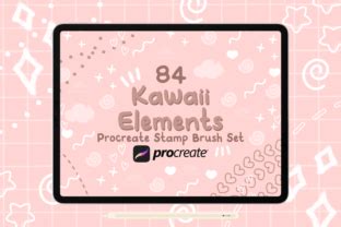 Kawaii Elements Procreate Stamp Brushes Graphic By HalieKStudio