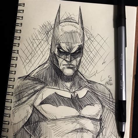 Orion Twomillion On Instagram Super Fast 10 Minute Ballpoint Pen Sketch Of Batman Currently