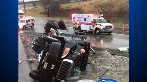 Ambulance Struck By Tractor Trailer While Responding To Another Crash Cbs Pittsburgh