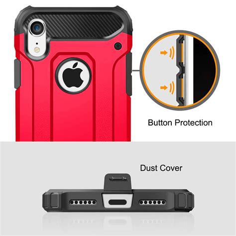 Military Defender Shockproof Case For Apple Iphone Xr Red