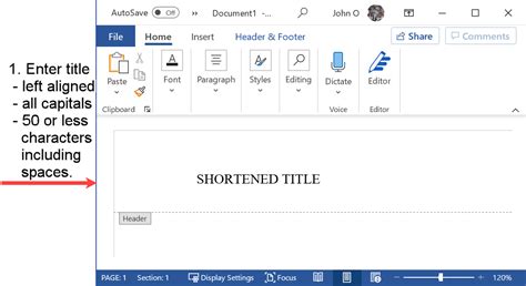 The Running Head In APA Format Is Easily Created In Word See How