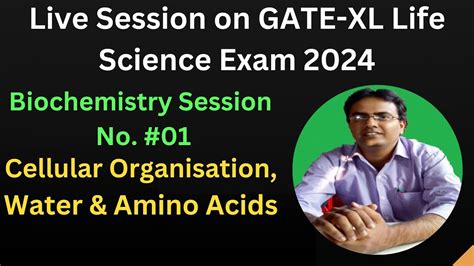 Live Biochemistry Lecture No 1 GATE XL Exam Target 2024 Cellular