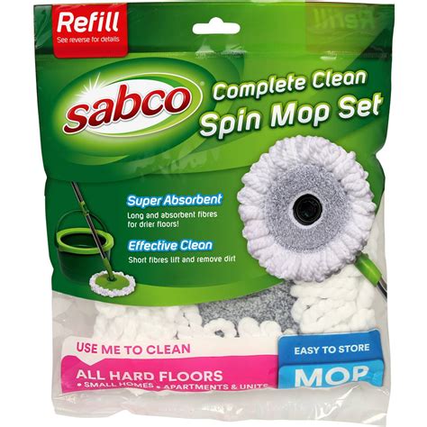 Sabco Complete Clean Spin Mop Set Refill Each Woolworths