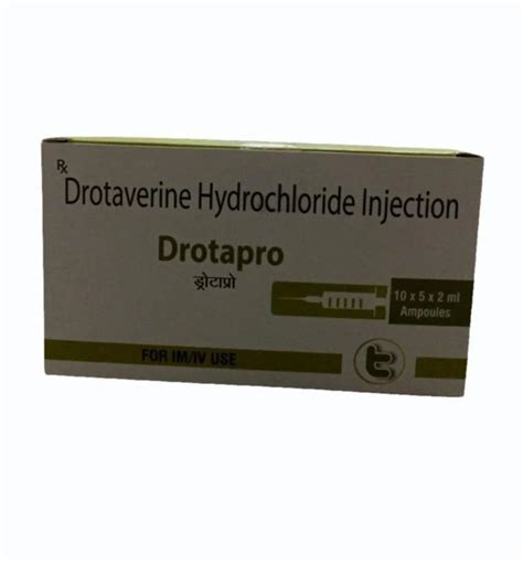 Drotapro Drotaverine Hydrochloride Injection 40 Mg At Rs 5 Piece In Surat