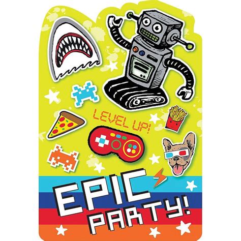 Epic Party Invitations 8ct Image 1 Epic Party Kids Party Supplies