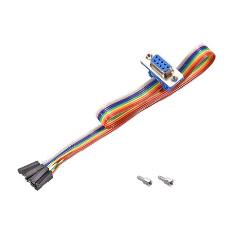 Uxcell Idc Rainbow Wire Flat Ribbon Cable Db9 Female To 9p