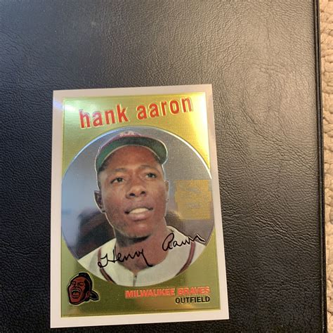 Cb51c 6 Hank Aaron Milwaukee Braves 1999 Topps Chrome Reprint 1959 380