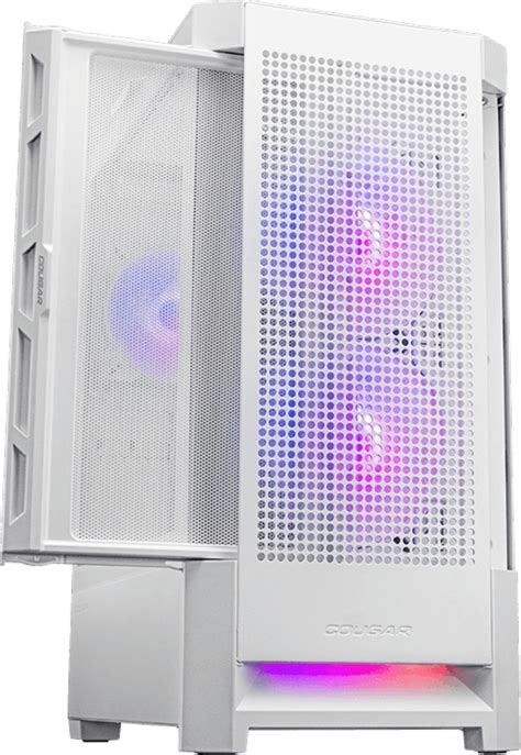 Gabinete Gamer Cougar Duoface Rgb White Lateral Vidro Temperado Fan