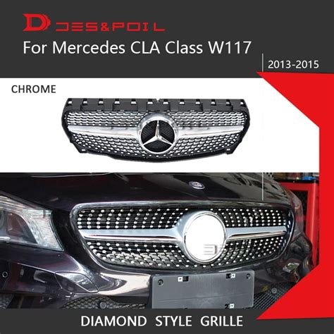 For Mercedes Benz CLA Class W117 Diamond Grille Auto Front Bumper