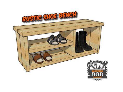 Diy Rustic Shoe Bench Plan Shoe Bench Digital Plans Etsy