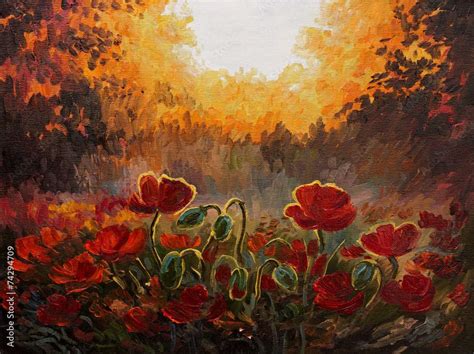 Solve Sunlight On The Poppies Jigsaw Puzzle Online With 99 Pieces