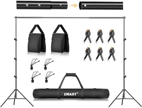 Emart Backdrop Stand Kit X Ft Wxh Adjustable Photo Backdrop Stands