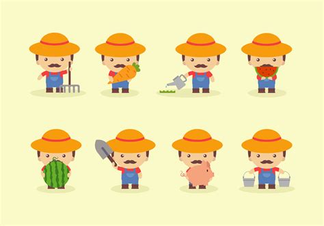 Vector campesino de dibujos animados 161794 Vector en Vecteezy