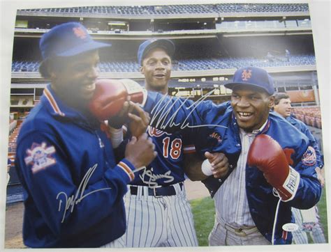 Dwight Doc Gooden Darryl Strawberry Mike Tyson Signed Mets X