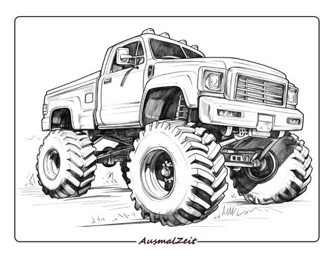 Ausmalbilder Monster Truck Kostenlos Herunterladen