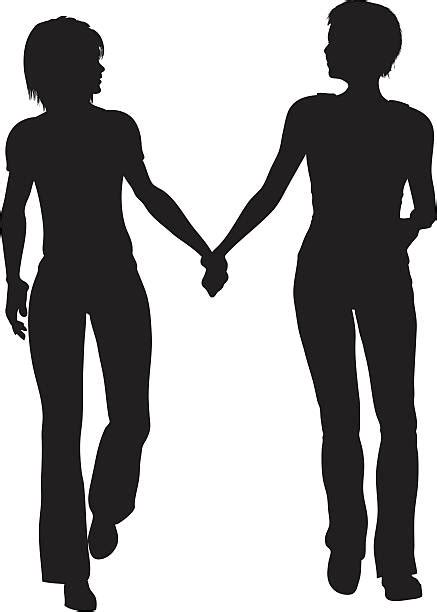 10 Silhouette Of Lesbians Holding Hands Ilustração De Stock Gráficos