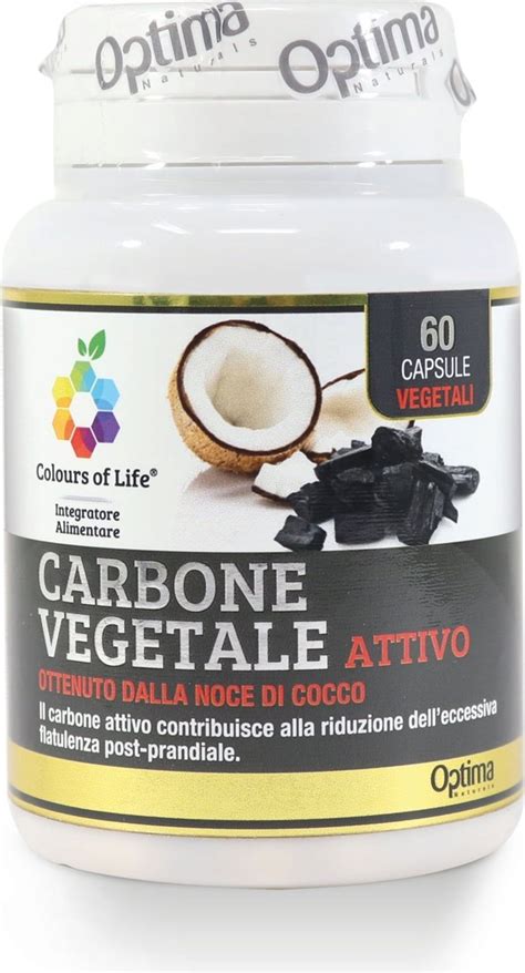 Vegetarian Activated Charcoal Capsules Optima Naturals Vitalabo