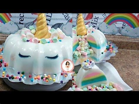 Gelatina Unicornio Arcoiris YouTube Jelly Desserts Jello Cake